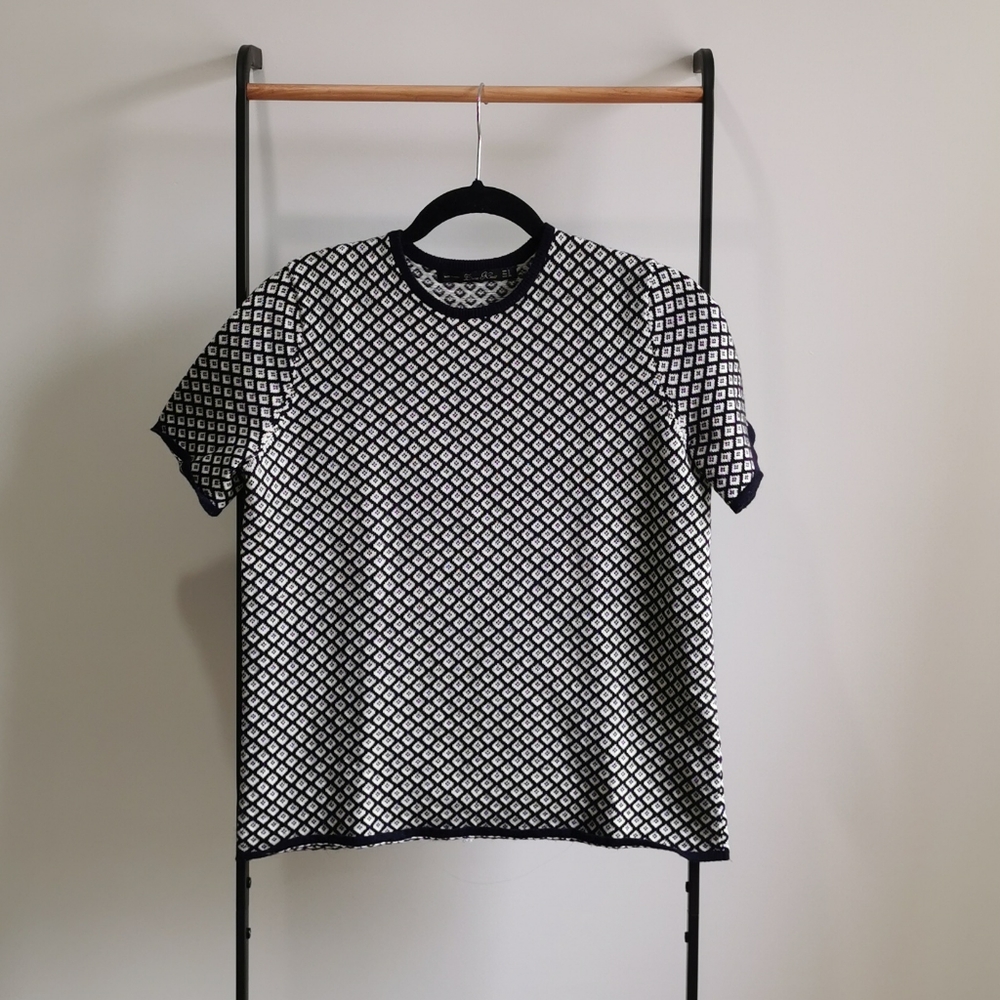 Zara Knit Boxy Short Sleeve Sweater